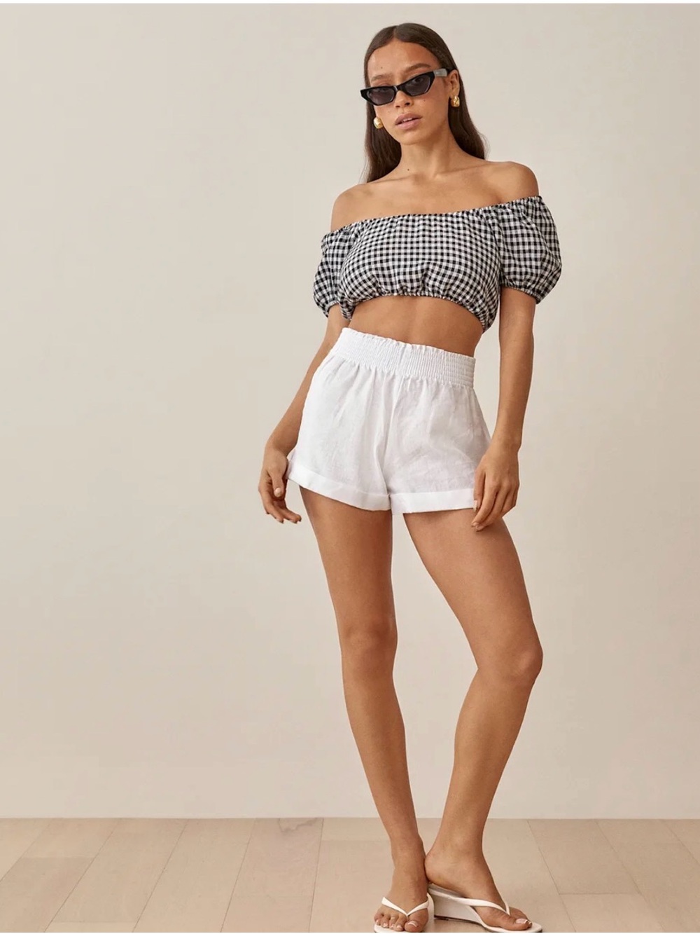 Reformation scallop 100% linen top